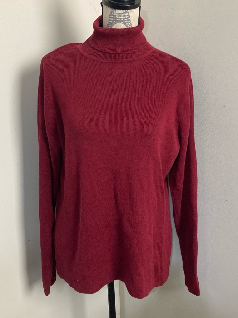 Designers Originals Wine Red Turtleneck Long Sleeves Sweater